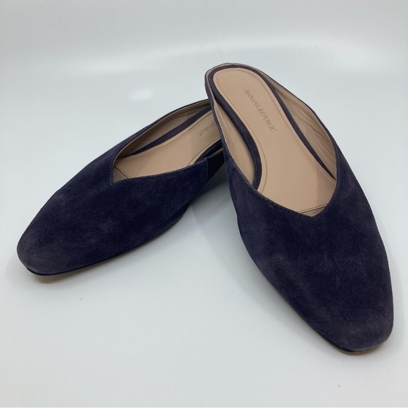 Banana Republic Charcoal Suede Slide On Mules. Leather! - Picture 1 of 3